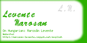 levente marosan business card